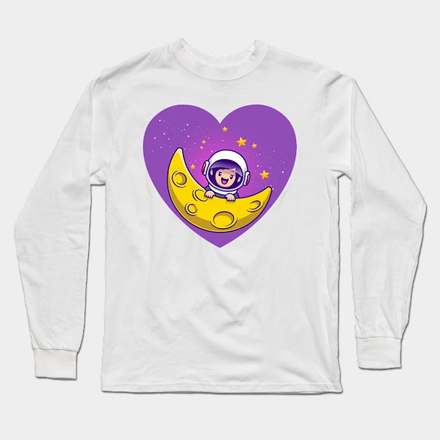 Moon Girl Landing, Girl Astronaut, Space Girl Aesthetic, Space Flight Long Sleeve T-Shirt by ShirtyArt